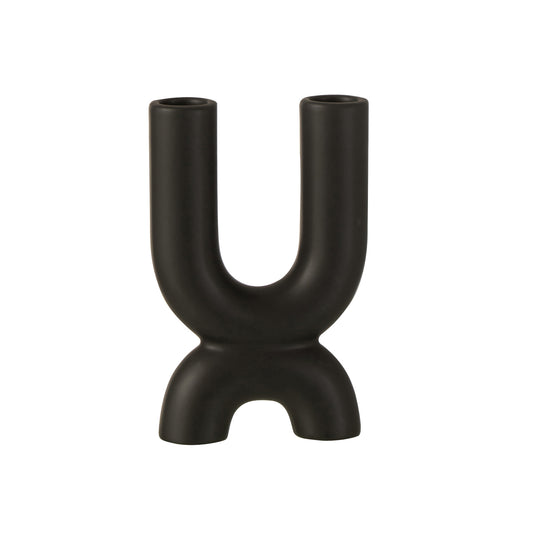 Vase Sculptural Noir Torsion